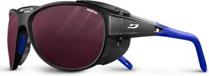 Очки Julbo Explorer 2.0 Glacier для мужчин и женщин со съемными боковыми щитками для походов, снега/бликов - 100% защита от УФ-излучения, Black / Blue Frame - Transparent / Rose Lens (Reactiv 0-4 High Contrast)