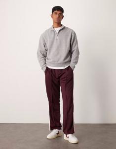 Свободный свитшот Essentials с четвертной молнией серого меланжевого цвета Asos Design