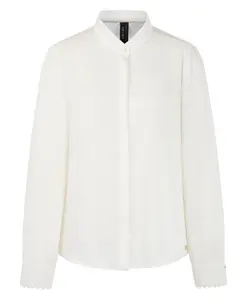 Блузка с кружевной отделкой и воротником-стойкой. Marc Cain, белый