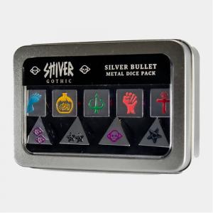 Игровые кубики Shiver Gothic – Silver Bullet Metal Dice