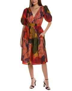 Платье-миди Hutch Kingston А-силуэта, красный