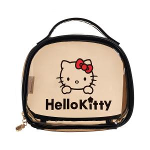 Sanrio Сумка для макияжа Hello Kitty из ПВХ для женщин черная