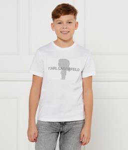 Футболка детская Karl Lagerfeld Kids с надписью и рисунком, белый