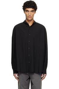 Хлопковая рубашка с разрезом Solid Homme, черный