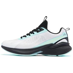 QIAODAN Амортизирующие легкие низкие беговые кроссовки мужские белый черный зеленый, цвет White Black Green