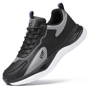 Kuding Мужские повседневные кроссовки низкие бело-серые/серо-голубые/черно-серые, цвет Black Gray