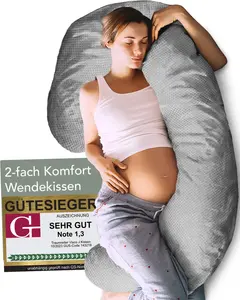 Подушка для сна на боку J Visco с эффектом памяти и чехлом из роскошного велюра, серебристая, размер M Traumreiter