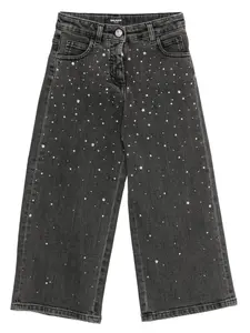 Джинсы с кристаллами Balmain Kids, серый