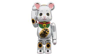 BE@RBRICK Bearbrick Maneki Neko серебряное покрытие silver