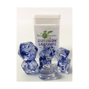 Многогранные игральные кости — сапфир, арочные d4 с белыми цифрами (7), Game Dice - Diffusion (Role 4 Initiative)