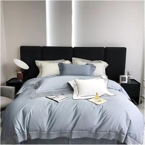 YIZUFU Комплект постельного белья из египетского хлопка с ажурным кружевом и вышитой каймой