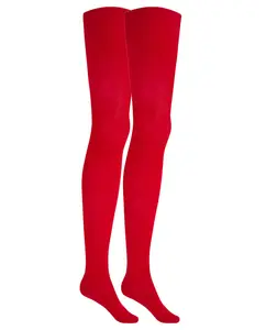 Комплект из 2 однотонных хлопковых колготок Punto Blanco, красный