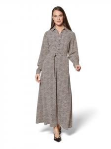 MADELEINE Длинное платье-рубашка с оригинальным принтом в цвете эспрессо/многоцветное