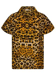 Рубашка на пуговицах классического кроя King Kameha Leopard, коричневый