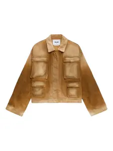 Жакет с накладными карманами Msgm, коричневый