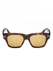 Солнцезащитные очки TOM FORD Eyewear в квадратной оправе из черепахового панциря, коричневый