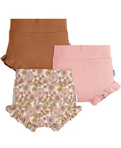 Шорты-пузыри для девочек, 3 шт Gerber, коричневый/бежевый