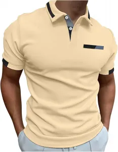 Мужская футболка Henley с коротким рукавом Slim Fitted