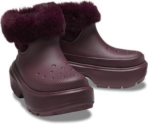 Унисекс-зимние сапоги Crocs Stomp с утеплителем, Dark Cherry