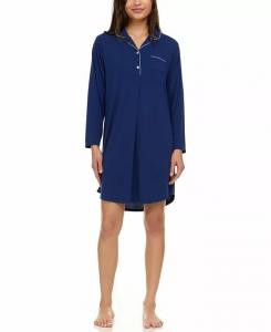 Женская ночная рубашка Deborah с длинными рукавами и вырезом Flora by Flora Nikrooz, синий