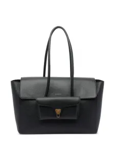 Сумка Double Beat из телячьей кожи Coccinelle, черный