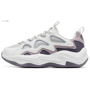 XTEP Кроссовки Lightning 5.0 с противоскользящим покрытием, износостойкие, женские, белые, фиолетово-серые