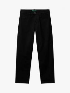 Детские брюки slim с пятью карманами из хлопкового состава Benetton, Black