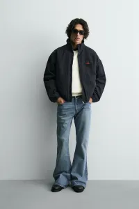 Джинсовая куртка с вышитыми полосками Zara, синий