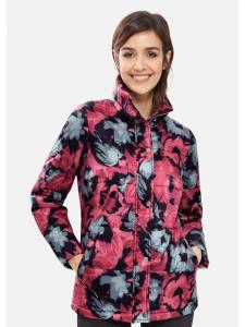 MADELEINE Стеганая куртка с цветочным принтом, черно-разноцветная