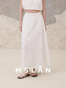 Элегантная юбка Mslan утягивающая средней длины, белый