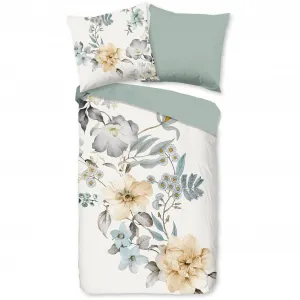 Двустороннее постельное белье доброе утро «Celina1», хлопок, 135x200, молния, двусторонний вид, простое, цветы, зеленый Good Morning