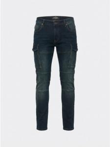 KOROSHI Узкие джинсы-байкерские синие