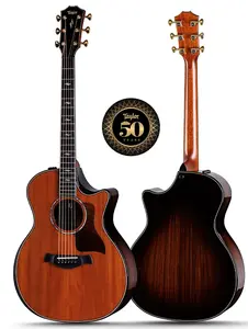 Taylor-guitars 50-летняя юбилейная версия Builder's Edition 814ce LTD Акустическая электрогитара Grand Auditorium, верх из красного дерева Sinker, задняя часть и боковины из индийского розового дерева, в комплекте с чехлом