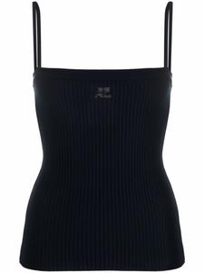 Courrèges топ с логотипом, синий