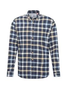 Приталенная рубашка на пуговицах Kronstadt Dean, темно-синий/светло-синий