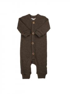 Комбинезон из мериносовой шерсти в рубчик коричневого цвета Joha
