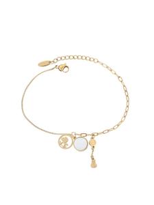 Faina Женский браслет-цепочка из звеньев яруса, золотисто-белый