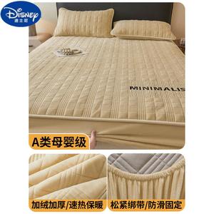 Disney Простыня на резинке 90х200 см, флисовая, стеганая, для матраса до 30 см, цвет хаки