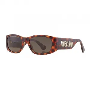 Солнцезащитные очки , прямоугольная оправа, цвет «гавана», коричневые линзы, модель Mos145/s005L70 Moschino