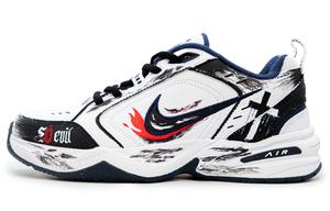 Nike Air Monarch 4 противоскользящие износостойкие низкие массивные кроссовки унисекс черно-белые, цвет Black White