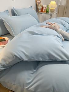 MIDO HOUSE Комплект постельного белья 1,5 м, 4 предмета: пододеяльник 180х220 см, простыня на резинке, 2 наволочки, светло-голубой