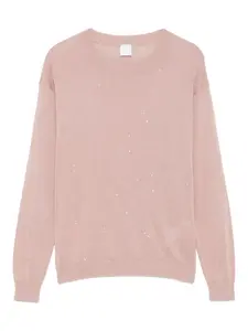Свитер с круглым вырезом и пайетками Eleventy, розовый