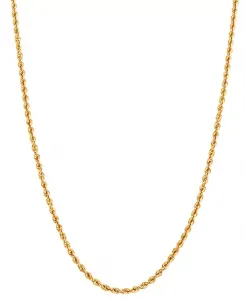 Легкое цепочное ожерелье из звеньев веревки длиной 24 дюйма из 14-каратного золота (2-1/2 мм) Macy'S, gold