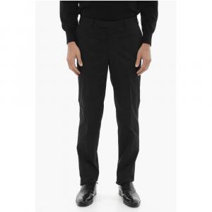 CC COLLECTION Брюки-чиносы из эластичного хлопка со шлевками для ремня Corneliani, Black