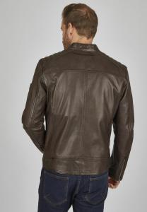 Кожаная куртка MIT SCHULTERSTEPPUNG bugatti, цвет dunkelbraun