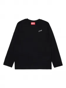 Футболка с вышитым логотипом Diesel Kids, черный