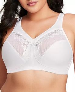 Женский бюстгальтер MagicLift Wirefree Minimizer Support Bra для полной фигуры размера плюс 1003 Glamorise, белый