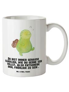 Кружка XL Черепашка со свистом и поговоркой в белом цвете Mr. & Mrs. Panda
