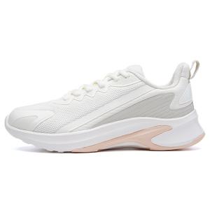 Амортизирующие устойчивые к истиранию дышащие противоскользящие низкие кроссовки женские бело-розовые 361°