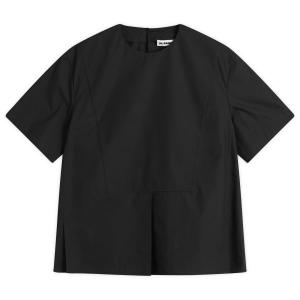 Формальный топ со складками на спине Jil Sander, черный